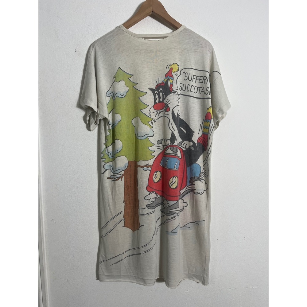VINTAGE 1985 Warner Bros Single Stitch Tweety Bird Sylvester Long Sleep Tee - Picture 3 of 16